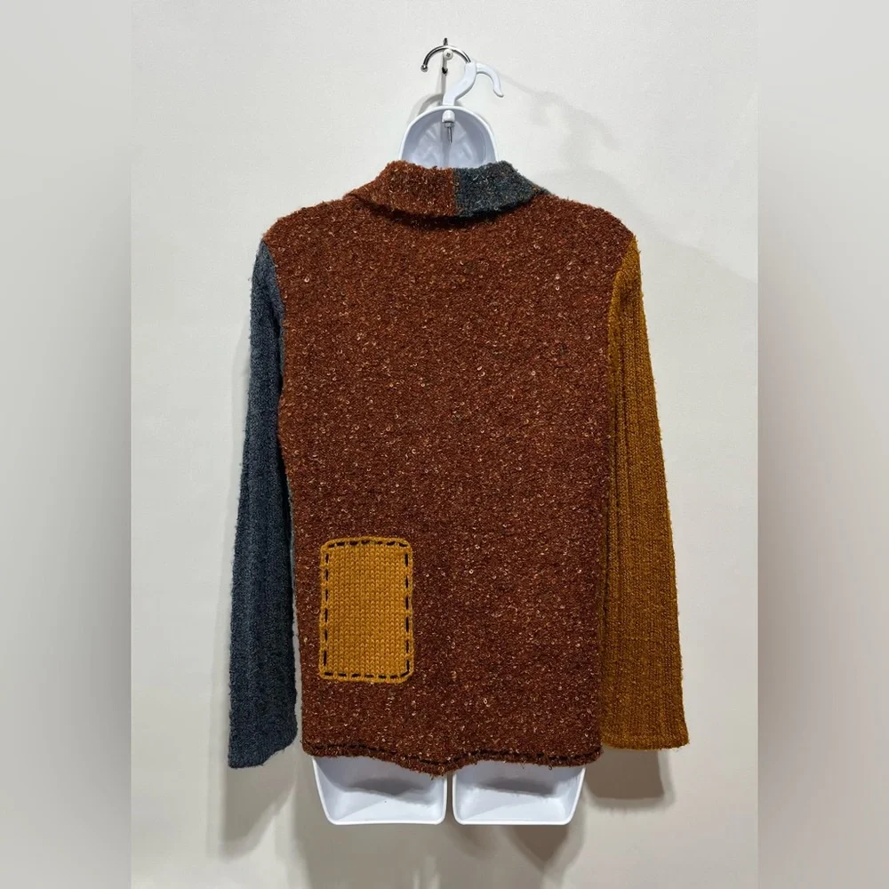 Curio Colorful Patchwork Cardigan with Toggle‎ Closures Size Medium